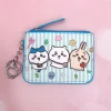 chiikawa porte monnaie en cuir pu kawaii pour femme, sac de rangement, porte clés, portefeuilles courts de dessin animé, porte cartes gt avec fermeture éclair