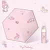 my melody – parapluie de dessin animé, compact, portable, résistant aux ultraviolets, équipement de pluie kawaii, pare soleil de voyage en plein air, parapluie manuel anime