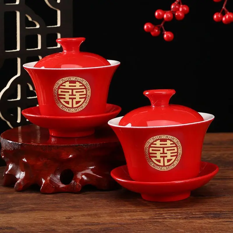 ensemble de vaisselle britannique pour mariage chinois, bols en céramique rouge, bols et cuillères, tasses à thé, baguettes, fournitures de mariage, cadeaux, pomercomparator ensemble de vaisselle britannique pour mariage chinois, bols en céramique rouge, bols et cuillères, tasses à thé, baguettes, fournitures de mariage, cadeaux, pomercomparator