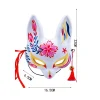 masques de renard japonais cosplay peints à la main masques de chat à demi visage fleur de cerisier mascarade festival fête accessoires cosplay