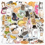 50 pièces coloré encre Style chat dessin animé Graffiti autocollants pour téléphone ordinateur portable bagages Skateboard décalcomanies BulingBulingStickers magasin