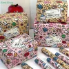 ♥ Grand papier d’emballage style Doodle mignon, papier d’emballage cadeau d&rsquo;anniversaire, papier décoratif pour boîte-cadeau 3 pièces