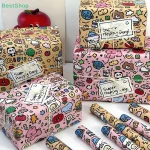 ♥ Grand papier d’emballage style Doodle mignon, papier d’emballage cadeau d&rsquo;anniversaire, papier décoratif pour boîte-cadeau 3 pièces