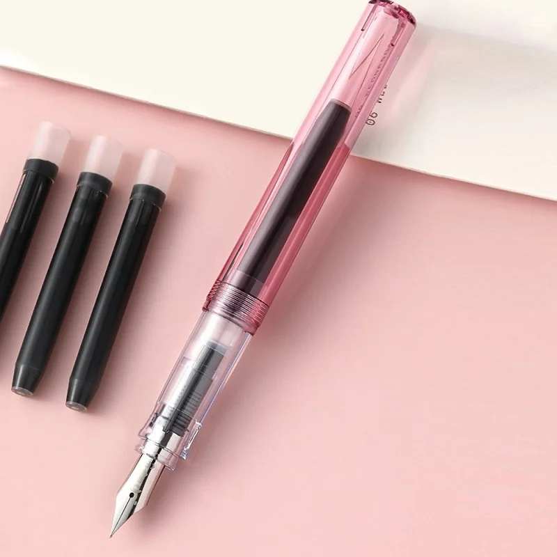 stylo plume pilote japonais à baril transparent, papeterie limitée f/m, pointe de stylo souriant, brosse de pratique, pratique sûre pour les enfants, écriture pour étudiants stylo plume pilote japonais à baril transparent, papeterie limitée f/m, pointe de stylo souriant, brosse de pratique, pratique sûre pour les enfants, écriture pour étudiants