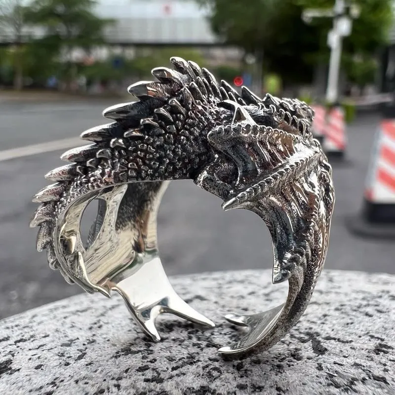 anneaux de dragon style gothique punk, ailes de ptérosaure, anneaux réglables d'ouverture pour hommes et femmes, bijoux vintage, accessoires cadeaux anneaux de dragon style gothique punk, ailes de ptérosaure, anneaux réglables d'ouverture pour hommes et femmes, bijoux vintage, accessoires cadeaux
