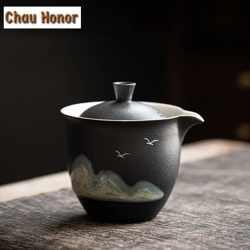 théière japonaise en céramique brute, peint à la main théière japonaise en céramique brute, peint à la main