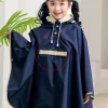 poncho de pluie de style coréen avec sac, imperméable pour enfants, bol et Étudiants avec espace pour cartable
