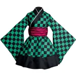 Robes de demoiselle d’honneur Kimono Demon Slayer, Costume de Cosplay Kamado Nezuko, Kimonos japonais pour femmes, robe Lolita, cadeaux de fête d’halloween Robes de demoiselle d’honneur Kimono Demon Slayer, Costume de Cosplay Kamado Nezuko, Kimonos japonais pour femmes, robe Lolita, cadeaux de fête d’halloween