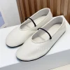 chaussures de ballet à semelle souple en cuir véritable pour femmes, bout rond, une sangle, couleur unie, mary jane, chaussures plates simples, printemps automne