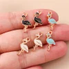 20 pièces 8x17mm petite grue animale en émail mignonne ﻿ pendentifs à breloques en forme d'oiseau pour la fabrication de bijoux, boucles d'oreilles, colliers, accessoires artisanaux diy
