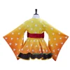 agatsuma zenitsu kimono cosplay costume pour femme, lolita japonaise, robe de femme de chambre, tenue