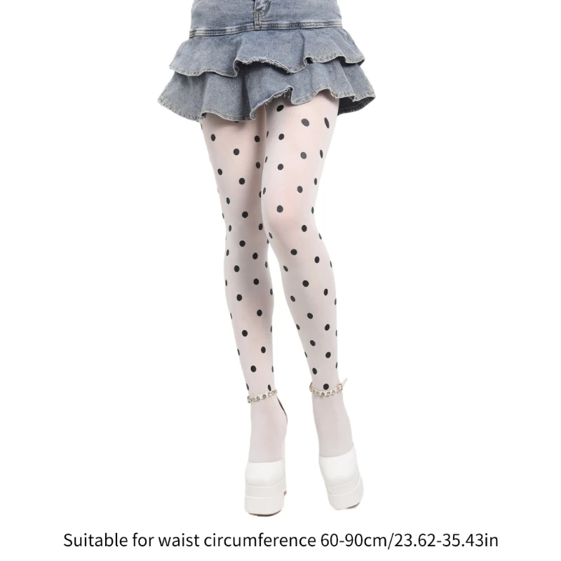 bas opaques à motifs points vintage, collants soyeux aux pieds pour femmes bas opaques à motifs points vintage, collants soyeux aux pieds pour femmes
