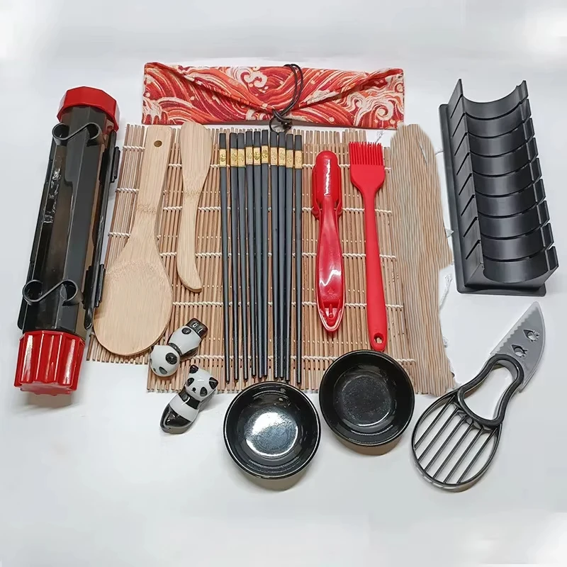 ensemble de fabrication de sushi, moule à sushi, kit de rouleaux bazooka, tapis en bambou pour rouler la viande et les légumes, outils de cuisine, gadgets, accessoires n3 ensemble de fabrication de sushi, moule à sushi, kit de rouleaux bazooka, tapis en bambou pour rouler la viande et les légumes, outils de cuisine, gadgets, accessoires n3