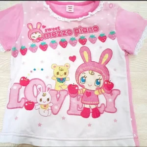 T-shirt à manches courtes pour filles, dessin animé japonais, lapin imprimé, graphique, tout assressenti, doux, mignon, Y2K, esthétique, été, nouveau