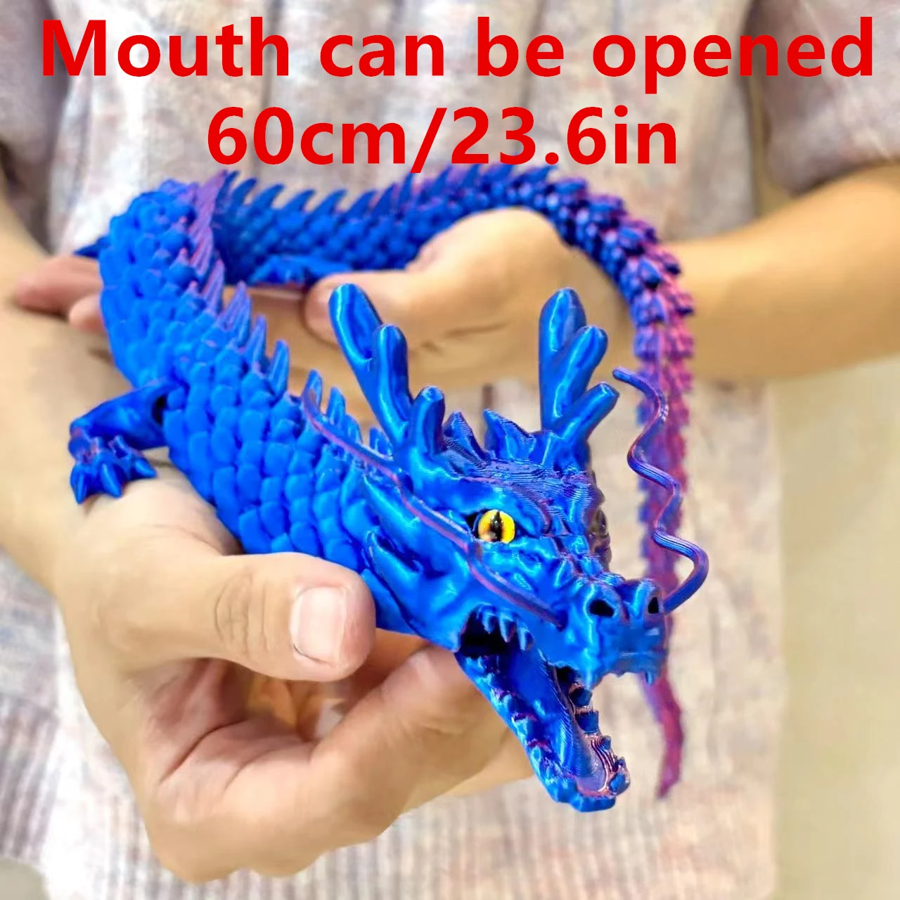 Jouet articulé rotatif Dragon imprimé en 3D, 60Cm/23.6 pouces, décoration artisanale de bureau, cadeau pour enfants, décoration de bureau, maison, jouet de décompression Jouet articulé rotatif Dragon imprimé en 3D, 60Cm/23.6 pouces, décoration artisanale de bureau, cadeau pour enfants, décoration de bureau, maison, jouet de décompression