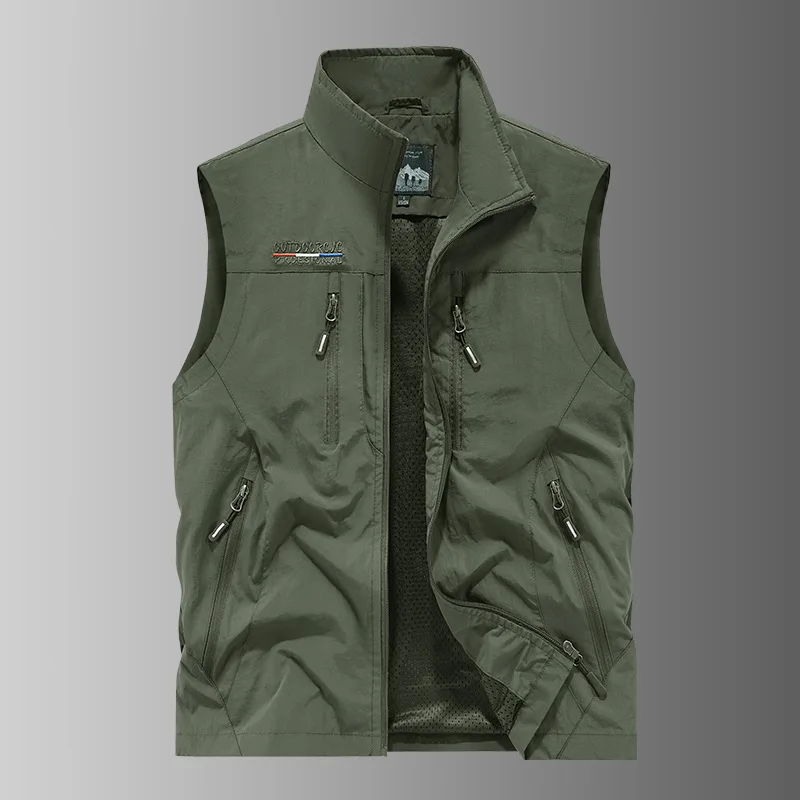 nouvelle veste à capuche de mode automne hiver, veste d'extérieur à col montant pour hommes fonctionnelle multi poches imperméable et à séchage rapide nouvelle veste à capuche de mode automne hiver, veste d'extérieur à col montant pour hommes fonctionnelle multi poches imperméable et à séchage rapide