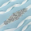 Ceinture de mariée en cristal argenté pour femmes, ceinture de robe de mariée élégante avec pierres, strass et perles, accessoires pour robes, nouvelle collection Ceinture de mariée en cristal argenté pour femmes, ceinture de robe de mariée élégante avec pierres, strass et perles, accessoires pour robes, nouvelle collection