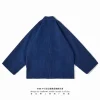 tissu kendo sashiko épais teint par indigo botanique fait à la main, vêtements de travail rétro japonais modifiés, vestes de robe samue