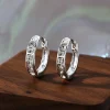 boucles d'oreilles en argent sterling 925 et zircon brillant pour femmes, rondes, circulaires, à la mode, bijoux élégants, cadeaux de fête d'anniversaire, nouvelle collection