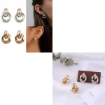 9hjk boucles d&rsquo;oreilles élégantes Circle Studs élégants boucles d&rsquo;oreille femmes bijoux matériau alliage matériau géométrique à