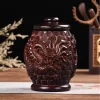 théière en ébène sculptée à la main, pot à thé maître quotidien pour la maison, fournitures de service à thé kung fu chinois, sculpture en bois massif, théière en ébène