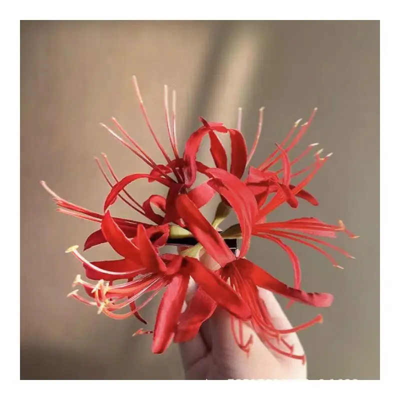 Épingle à cheveux orientale spider lily clip floral chinois pour qipao, accessoires pour cheveux de mariage vintage Épingle à cheveux orientale spider lily clip floral chinois pour qipao, accessoires pour cheveux de mariage vintage
