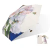 petit parapluie portable pour femme, mini parapluie de poche, parapluie de pluie pliant à 5/6, peinture à l'huile à la mode, parasol de voyage, parapluie coupe vent