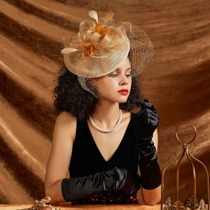 Chapeau fascinateur hawaïen Sinamay, plumes à la mode, chapeau de mariage, filet parfait, accessoires pour cheveux pour femmes, décoration de fête, nouvelle collection
