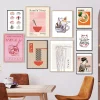 Affiche murale japonaise Ramen Noodles chat, Art illustré, aquarelle, Sushi, peinture sur toile, décor de Restaurant japonais