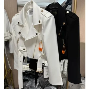 Veste courte à manches longues pour femmes, manteau Lomatéritive féminin, conception de fouet, patchwork de niche, mode coréenne pour dames, printemps, automne