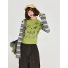 harajuku rayé t shirts femmes vintage streetwear imprimé patchwork culture hauts automne y2k grunge à manches longues mince conception t shirts nouveau