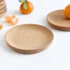 plateau d'isolation thermique rond en bois massif, assiette à dessert, assiette de fruits secs de style japonais, plateau à thé ovale, vaisselle de cuisine