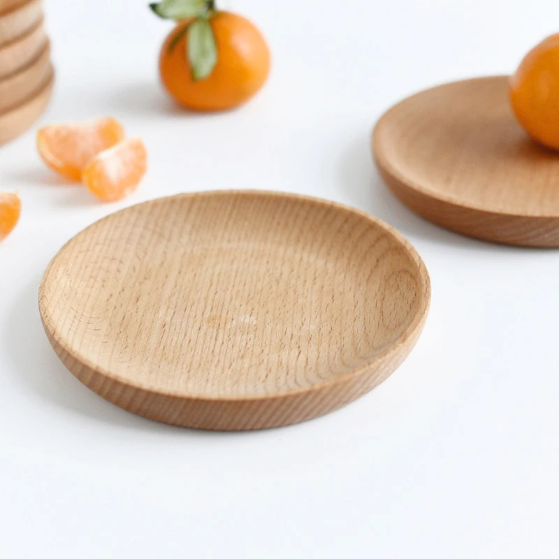plateau d'isolation thermique rond en bois massif, assiette à dessert, assiette de fruits secs de style japonais, plateau à thé ovale, vaisselle de cuisine plateau d'isolation thermique rond en bois massif, assiette à dessert, assiette de fruits secs de style japonais, plateau à thé ovale, vaisselle de cuisine