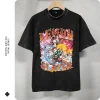 t shirt manches courtes pour homme, anime kimetsu no yaiba, vintage, délavé, kamado tanjirou, respzed, giyuu akatro nezuko