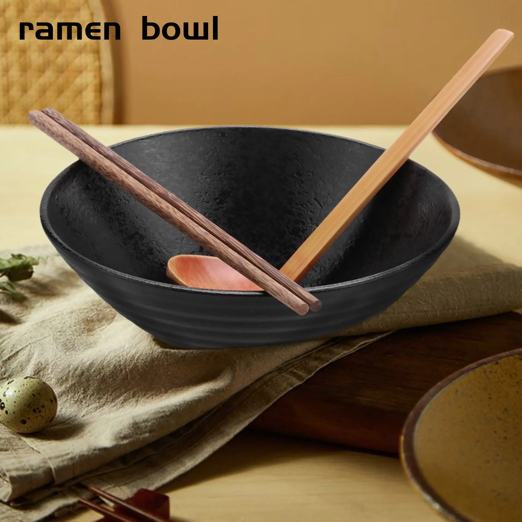 a19f bol à soupe ramen japonais avec cuillère et baguettes assortis, adapté à udon, soba, grande taille a19f bol à soupe ramen japonais avec cuillère et baguettes assortis, adapté à udon, soba, grande taille