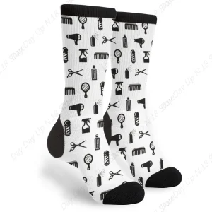 Chaussettes fantaisie unisexes pour coiffeur, chaussettes décontractées drôles pour coiffeur, cadeau Chaussettes fantaisie unisexes pour coiffeur, chaussettes décontractées drôles pour coiffeur, cadeau