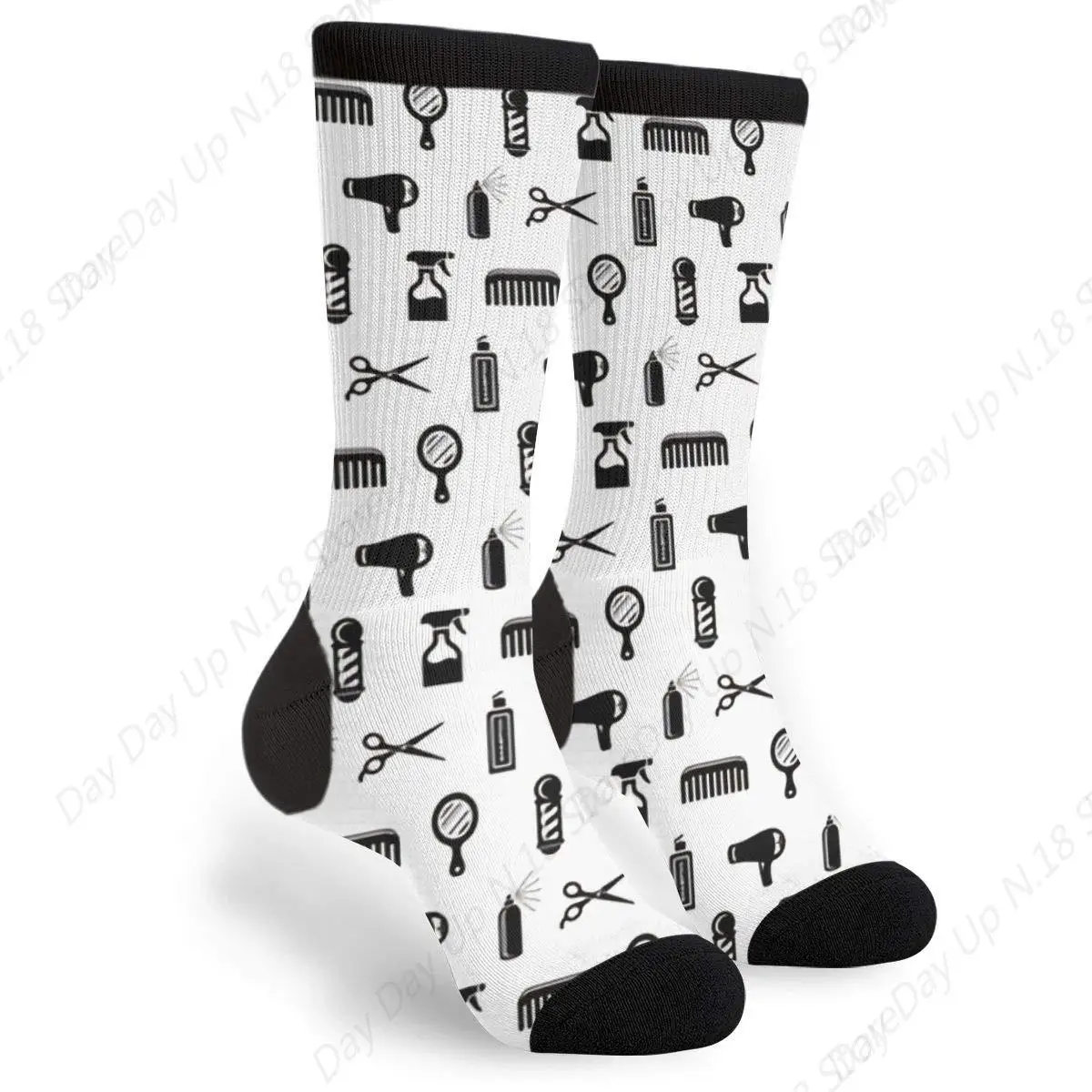 Chaussettes fantaisie unisexes pour coiffeur, chaussettes décontractées drôles pour coiffeur, cadeau Chaussettes fantaisie unisexes pour coiffeur, chaussettes décontractées drôles pour coiffeur, cadeau