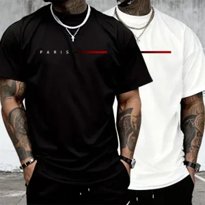 Coton offres spéciales hommes T-shirt impression à manches courtes quotidien t-shirts occasionnels Sports de plein air Jogging vêtements rue doux lâche T-shirt