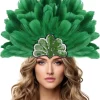 coiffure en plumes noires pour femmes, coiffure de carnaval des caraïbes, accessoires de showgirl, cosplay ssissi