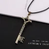 collier attaque sur titan pour hommes, pendentif clé eren shingeki no kyojin, mode vintage rétro anime, bijoux cosplay, 2024