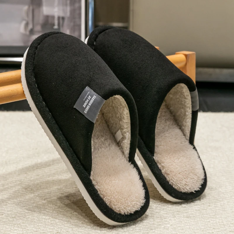 Pantoufles d’intérieur pour hommes, automne et hiver, pour invités, légères, silencieuses, antidérapantes, en tissu suédé, chaussures de Couple Pantoufles d’intérieur pour hommes, automne et hiver, pour invités, légères, silencieuses, antidérapantes, en tissu suédé, chaussures de Couple