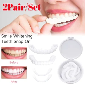 2 paires de prothèses dentaires, soins dentaires temporaires, couverture supérieure de faux dents, Snap