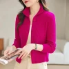 cardigan tricoté veste femmes vêtements printemps hiver 2025 nouveau style col mi haut survêtement pull femme décontracté dames hauts