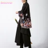 cardigan de samouraï japonais pour hommes et femmes, ample, rouge, noir, streetwear, harajuku haori, kimono cosplay, chemisier, haut yukata, nouvelle collection été 2023
