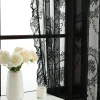 rideau français en dentelle florale, 2 pièces, bord à volants, rétro rustique, transparent, en gaze brodée, pour chambre à coucher