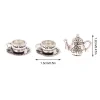 1 ensemble 1:12 maison de poupée miniature théière tasse soucoupe métal service à thé table à manger modèle décor jouet maison de poupée accessoires