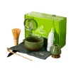 service à thé matcha japonais 8 pièces, bol avec bec verseur, support de fouet en céramique, kit de cerimonie matcha fait à la main pour la cerimonie du thé japonais