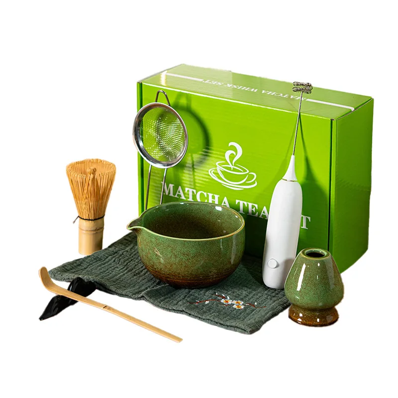 service à thé matcha japonais 8 pièces, bol avec bec verseur, support de fouet en céramique, kit de cerimonie matcha fait à la main pour la cerimonie du thé japonais service à thé matcha japonais 8 pièces, bol avec bec verseur, support de fouet en céramique, kit de cerimonie matcha fait à la main pour la cerimonie du thé japonais