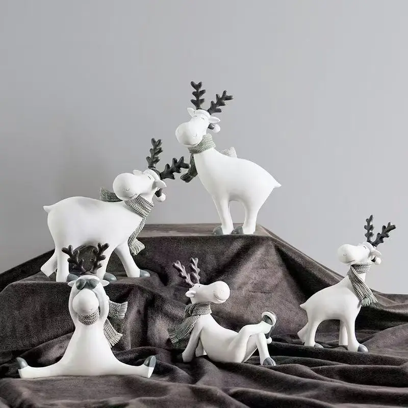 statue de renne de noël en résine artisanale, décoration de vacances festive pour la maison, le bureau, le meuble tv et le bureau, décoration de noël de renne statue de renne de noël en résine artisanale, décoration de vacances festive pour la maison, le bureau, le meuble tv et le bureau, décoration de noël de renne