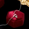 collier fleur de rose en argent sterling 925 pour femme, jolis bijoux de tempérament minimaliste, à la mode